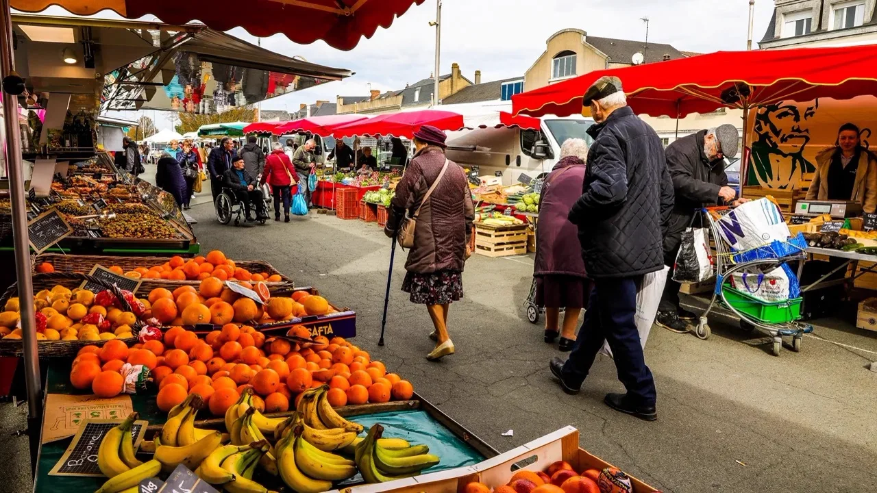 Le marché de Ducey-les-Chéris en Normandie