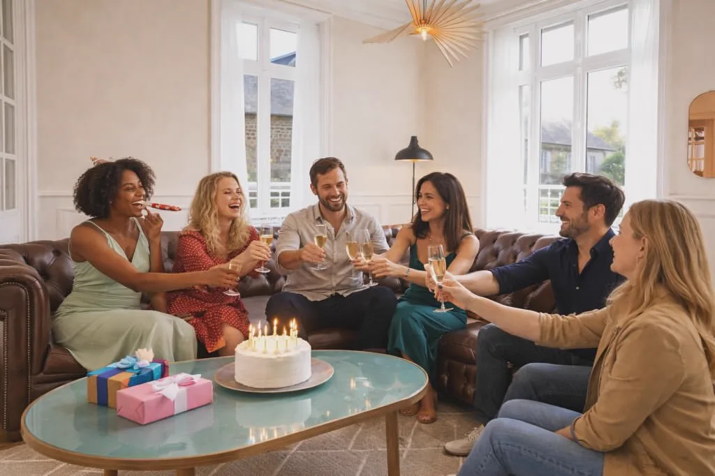 A birthday celebration in the lounge at the manor